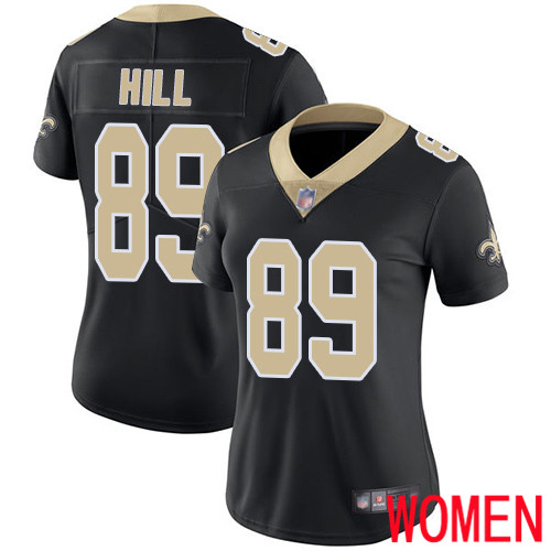 New Orleans Saints Limited Black Women Josh Hill Home Jersey NFL Football #89 Vapor Untouchable Jersey->women nfl jersey->Women Jersey